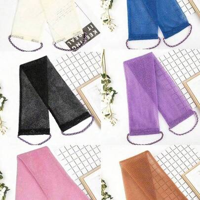 Bộ khăn tắm tẩy tế bào chết dạng lưới châu Phi, thiết kế hai mặt dùng để tẩy tế bào chết nhẹ nhàng/mạnh mẽ, làm sạch cơ thể hiệu quả, khăn chà lưng khi tắm, chất liệu lưới chất lượng cao, thiết kế buộc tiện lợi, khăn tắm xơ mướp, bọt biển tắm, giúp da mịn màng, thích hợp sử dụng hàng ngày (Xanh dương, Tím)