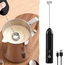 Rechargeable Handheld Milk Frother, 3-Speed Adjustable Electric Milk Frother, Handheld Drink Mixer, Milk Frother Wand, Suitable For Protein Powder & Beverages - Multicolor - View 14