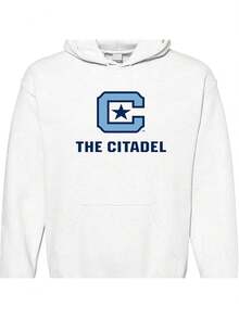 Mens Campus Apparel NCAA Marquette Primary Logo Hoodie 50%Cotton 50% Polyester Fleece Winter Sweatshirt With Hood Letter Pattern Loose Fit Long Sleeves Pocket Included - Trắng7 - Xem 1