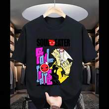 Soul Eater Graphic Tee Anime Soul Design, Cartoon Clothes - Black - View 8