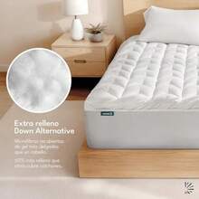 Dreamlab Cubre Colchón de Microfibra Extra Relleno de Microfibras recubiertas en Gel Hipoalergénico Certificado Oekotex-100 Tamaño Individual 100cm x 190cm - Individual - Ver 2