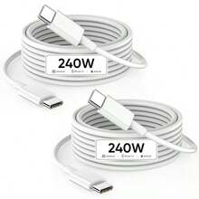 240W USB C To USB C Cable, 3.3 Meters/6.6ft C To C Fast Charging Cord, Compatible With Macbook Pro/Air, Pro 12.9", 17 16 15/Pro Max/Pro/Plus, Galaxy S25 24 23 Supporting 140W/100W/65W/45W/35W/20W Charging - Multicolor - View 1