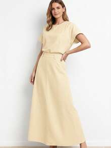 Women's Outfit, Stylish, Evangelical Style, Long Skirt And Blouse. - 黃色 - 查看 2