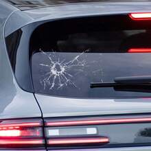 Realistic Broken Glass Prank Decal Sticker (Easy Peel, No Residue) – Self-Adhesive Waterproof Vinyl Shattered Screen Effect With Bullet Hole, Reusable Window & Screen Prank Sticker For Cars, Trucks, Boats, Laptops, Phones, Walls - Multicolor - View 1