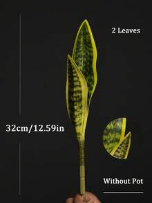 1 件仿真虎皮秋海棠植物（无花盆）可用作家庭餐桌装饰、情人节、礼物 - 綠色 - 查看 14