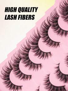 'hot Style'7 Pairs Soft & Fluffy 3D Mink Faux Eyelashes, Curly Natural Looking Handmade Eyelash Extensions Makeup Fake Lashes, Thick Volume Strip Lashes,Lashes,Eyelashes,Fake Lashes,Cat's Eye Lashes - Cat Eye Lashes - View 4