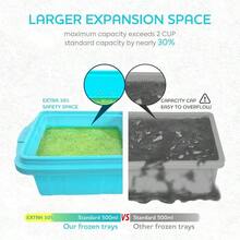 Silicone Freezer Tray With Lid - Soup Freezer Container Molds - Large Cube Tray Set Makes 1 - Cup 2 - Cup Portions Cubes Preparing Meals In Different Portion Sizes Oven Dishwasher - - 紅色 - 查看 6