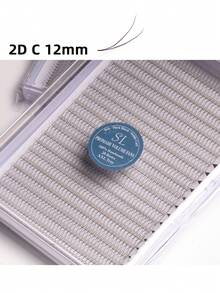 每盒800片，20排，超大容量托盘，蓬松3D/4D/5D/6D/8D/10D/2D俄式浓密预制睫毛簇，超快速嫁接，纤细纤长根部，进口韩国PBT纤维，超黑超柔软，C/D卷度，8-15mm预制睫毛簇，专业级 - C - 查看 31