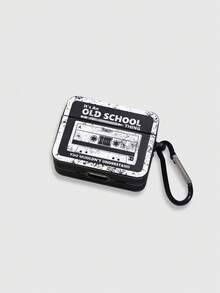 Retro Cassette Tape Bluetooth Headphone Case, WALKMAN Element Headphone Case, Y2K, Black Headphone Case With 1 Headphone Case Carabiner, Compatible With Headphone Case, Compatible With AirPod Case, Compatible With AirPods Pro (2nd Generation), Compatible With AirPods 3, Compatible With AirPods Pro, Compatible With AirPod 1/2, Compatible With AirPods 4, Compatible With AirPods Pro 3 - Black - View 7