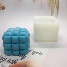 Realistic Soft Sofa Candle Mold, Minimalist Geometric Square 3D Aromatherapy Plaster Candle Decor, Silicone Mold - White - View 4