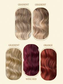 Ponytail Extension Drawstring Clip Style Hair Extensions In Gold, Burgundy, Orange, Gradient Brown, 28 Inch Long Wave Synthetic Heat-Resistant Fiber Synthetic Wig, Suitable For Women's Christmas, Halloween, Music Festival Parties, And Daily Use - Two-Tone - View 11