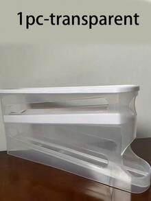2-Layer Transparent Refrigerator Side Door Roller Egg Storage Box, Made Of Heavy-Duty PP Plastic, Saves Fridge Space, Easy To Take Eggs And Organize, Battery-Free, Kitchen Refrigerator Storage Box - White - View 13