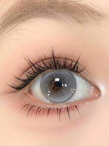 1副浅灰色美瞳，美容镜片，四季皆宜，直径14.5毫米，美颜隐形眼镜，眼部彩妆 - 年拋 - 查看 4