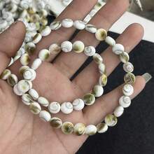 1 Strand 8/10mm Natural Freshwater Shell Conch Shell Round Threaded Beads Jewelry Making DIY Necklace Bracelet Earrings Accessories Wedding - Multicolor - View 5