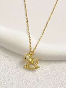1pc Fashionable & Elegant Pendant Necklace, Suitable For Women's Daily Wear - Gold - View 16