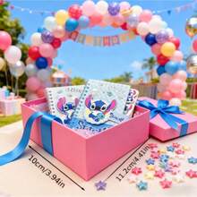 1pc/2pcs/4pcs Stitch Cartoon Themed Loose Leaf Notebook, Cute Stitch Coil Bound Memo Pad, Kawaii Stationery Gift For Students, Organizer Notebook With Dividers, Sticky Notes, Highlighters, Pens - Stitch A7 - View 8