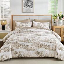 Comforter Set Full Sage Green 7 Pieces Botanical Print Bed In A Bag Soft Microfiber Farmhouse Complete Bedding Set For All Season With Sheets Elegant Design - Queen - View 14