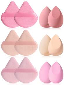 12PCS Makeup Tools Set Including:6PCS Makeup Sponges+6PCS Triangle Powder Puffs - Multicolor - View 1