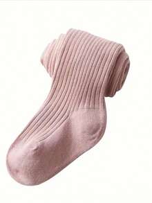 1pc Pink Baby Girl Tights, Adorable Princess Style - Baby Pink - View 4