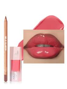 Pudaier 2-Piece Valentine's Day Lip Gift Set: Includes Lip Liner Pencil And Lip Gloss, Suitable For All Skin Tones - 24+08 - View 4