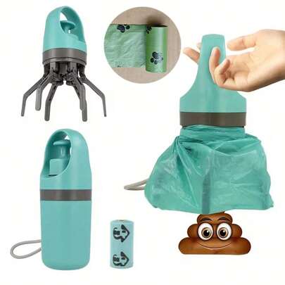 6-Claw Pet Outdoor/Indoor Waste Picker With 1 Roll Of Trash Bags, Portable Outdoor Dog Poop Scooper, Claw Design For Efficient Waste Pickup, Suitable For Outdoor Use, All Dog Breeds, Pet Owners