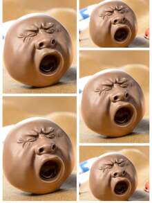 Pistolet na wodę z zabawną buźką i ziewającym sprayem, kieszonkowa gra Tea Pet ziewający pistolet na wodę, zraszacz z funkcją naciskania, psotny pistolet na wodę, kreatywna ozdoba - Brązowy - Zobacz 11