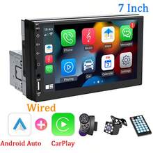 Hippcron Single DIN Car MP5 Player, 7-Inch HD Touchscreen, Bluetooth Connection, Support CarPlay And Android Auto, 12V Power, FM Radio, ISO Interface, AUX Input, SD Card Slot, USB Port - With Carplay and Android Auto - View 14