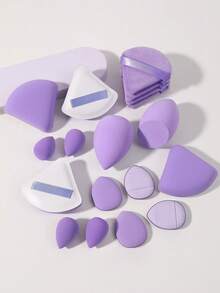 16件套化妆工具套装，包括：2个化妆海绵+4个迷你化妆海绵+4个三角粉扑+4个迷你气垫粉扑+2个气垫粉扑 - 彩色 - 查看 13