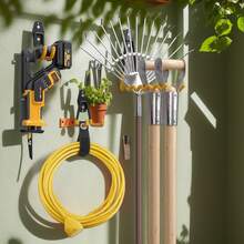 [2025 Upgraded] 17pcs/12pcs/3pcs Heavy Duty Wall-Mounted For Garage Hooks - 100LB Capacity Rust-Proof Utility Steel Hooks For Hanging Bicycles, Ladders, Cables, Mops, Brooms, Power Tools, Gardening Tools, Suitable For Garages, Garden - 黃色 - 查看 7