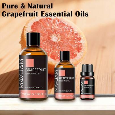 10/30/100ml Grapefruit Essential Oils For Reed Diffusers Humidifier Candle And Soap Making,MAYJAM 1pc Premium Essential Oils For Diffusers For Home Aromatherapy Skin Care Revive Relieve Sleep,Facial And Hair Care,Living Room And Office Air Purification,Ideal Gifts