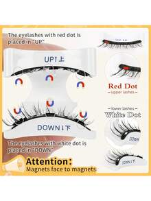 Magnetic Reusable False Eyelashes Set - Professional Eye Makeup Tools, Alcohol-Free, Fragrance-Free, Plastic Material False Eyelashes Set - Multicolor - View 9