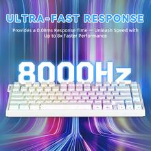 ATTACK SHARK R82 HE 快速触发有线机械游戏键盘 TKL 全键无冲，8K 轮询率，0.005mm 响应精度，256K 扫描速率，5 层静音，霍尔效应磁性开关，PC 驱动程序 - 彩色 - 查看 1