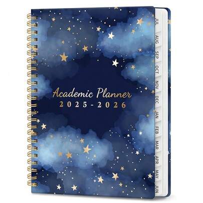 Planner 2025-2026, Monthly And Weekly Calendar Academic Planner (July 2025 - June 2026), Hardcover Student Teacher Planning Agenda Book With Tabs, Perfect For Office Schoolsss Supplies, A5 (6.3inch X 8.5inch) - Star