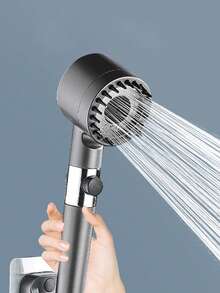 1个三模式手持式节水按摩SPA淋浴喷头，ABS材质，银色圆形可调节手持式三模式水力按摩喷雾淋浴喷头，适合家庭浴室使用，亦可作为节日礼物。 - 銀色-1支 - 查看 1