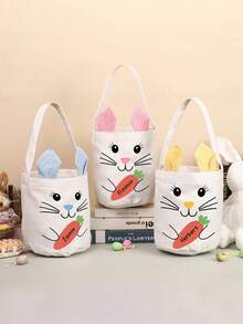 Canasta de Pascua personalizada con el nombre del niño, Canasta de Pascua de conejo personalizada, Canasta de Pascua con combinación de letras, Regalo para niños y niñas, Canasta de dulces para niños - Multicolor 15 - Ver 7