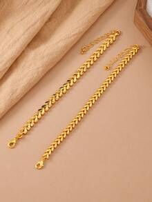 1件24K镀金黄铜麦穗造型手链，送给家人和朋友的礼物 - 金黃色 - 查看 2