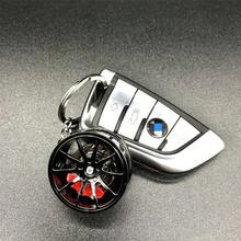 1pc Zinc Alloy Wheel Hub Keychain With Caliper, 360° Rotatable Car Key Ring, Unique Gift For Car Enthusiasts - Durable And Creative Design - 黑色 - 查看 10