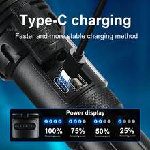 Linterna LED ultrabrillante 2026 con 7 modos y luz lateral COB, suspendida para su uso, linterna táctica de alta potencia con 3500m, impermeable para exteriores, adecuada para camping, pesca, iluminación de emergencia, caza y patrulla - Estrella - Ver 9