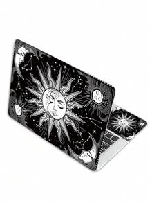 Adesivo de Caderno com Padrão Misterioso de Sol, Lua e Signos do Zodíaco, Resistente a Arranhões, À Prova d'Água, Skin Personalizada de Caderno Adequada para Laptops de 15" e 15.6" - 15 polegadas (38x27cm) - Visão 12