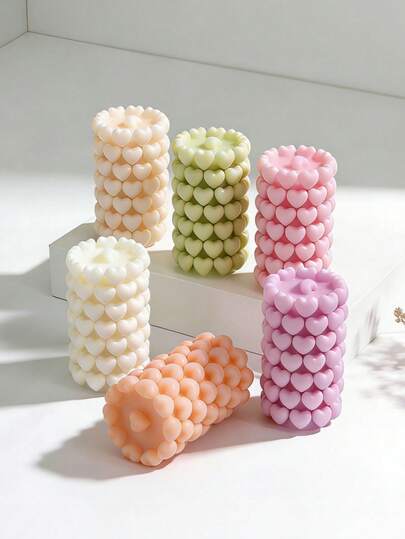 Heart-Shaped Cylinder Candle Mold, Heat-Resistant | High Elasticity Silicone Mold, Multi-Purpose - For Making Candles, Gypsum/Painting, Squeezing Toys/Stress Relief, Photography Backdrops, Home Decor For Holidays, Gifts For Family Celebrations, Handmade Crafts. Molded In One Piece, Flexible And Easy To Clean, Reusable