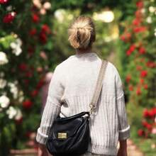 Correas de repuesto ajustables para bolsos, correa para el hombro de guitarra, correas cruzadas para bolsos de mujer - Ancho 3.8cm - Boho-beige (herrajes dorados) - Ver 5