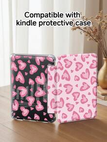 Pink Heart-Shaped Leopard Print Tablet Case Compatible With Air 11-Inch M3 2025 / M2 2024, Air 5th Generation 2022 , (A16) 11 Inch 11th Generation 2025,Compatible With Samsung Galaxy Tab,Kindle Paperwhite 12th Gen 2024, Clear Back ,Fashion Pattern Protective Case,Automatic Sleep And Wake-Up Function, Airbag Protection, Suitable For Gifts And Office Use - Multicolor - View 9