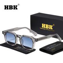 Kính râm nam HBK phong cách retro, thiết kế PC+PC, gọng vuông tối giản cổ điển, phụ kiện đeo hàng ngày, unisex, quà tặng chụp ảnh và quà tặng ngày lễ. - K39769 - Xem 4
