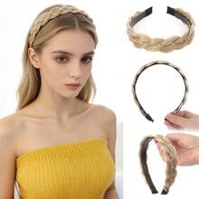 Fishbone Braid Hairband Women Fake Hair Headband One Piece Braided Hair Clip Head Wrap Hair Accessories - Multicolor - View 15