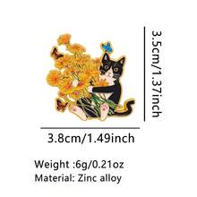 Cute Black Cat Dachshund Enamel Pin Animals Moth Brooch Pines Lapel Pins Badge On Backpack Clothing Accessories Jewelry Gifts - Gold - View 14