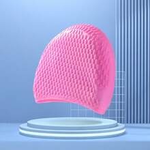 3 chiếc mũ bơi silicon hình giọt nước dành cho người lớn, có bảo vệ tai, phù hợp với tóc dài. - Nhiều màu - Xem 7