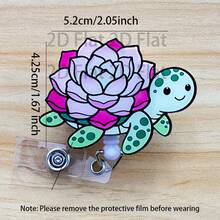 Retractable D Card Holder Reel With Cute Cartoon Design,Teacher Nurse Hospital Badge Holder Office Lanyard 1pc - A - View 15