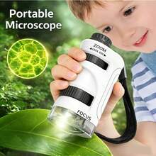 60倍-120倍儿童手持显微镜套装 - 家庭及教室科学探索STEM学习玩具 | 2026返校季 - 彩色 - 查看 2