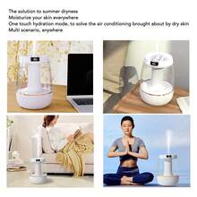 White Air Humidifier With Double Spray Quiet USB 3L Large Capacity Mist For Office And Home Use - Humidifier - White - View 7