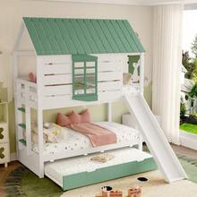 Kids Bed Frames, Headboards & Footboards - White+Green + MDF + Pine + Plywood + 90cm*200cm-1 - View 3